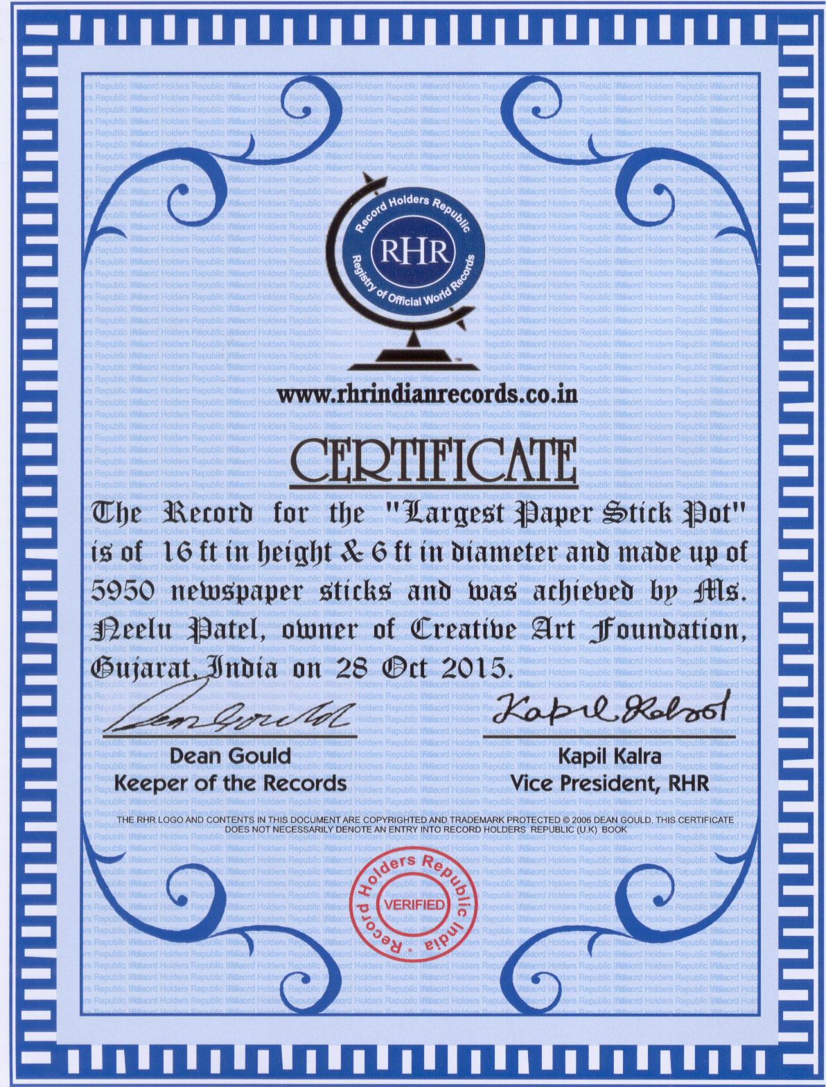 Award or press feature — RHR-india-1
