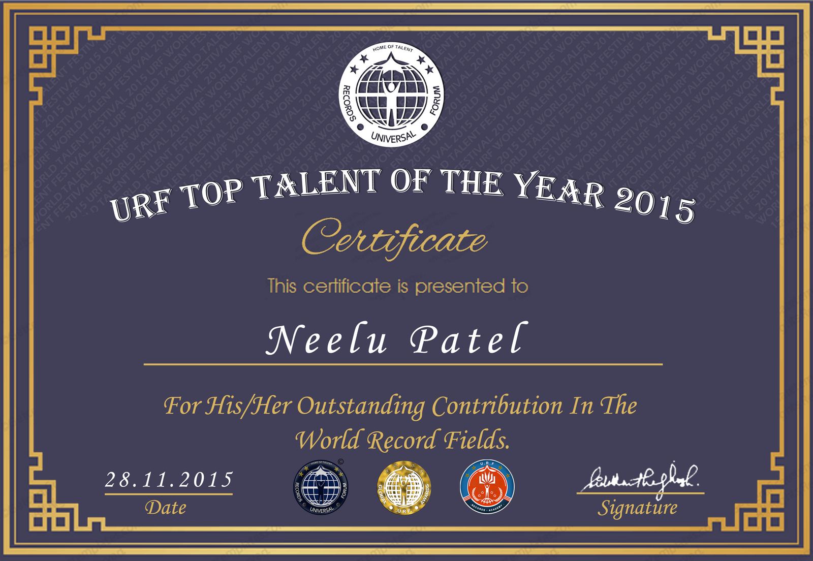 Award or press feature — neelu-patel-top-talent-1