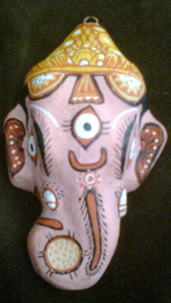 PINK color ganpati mask
