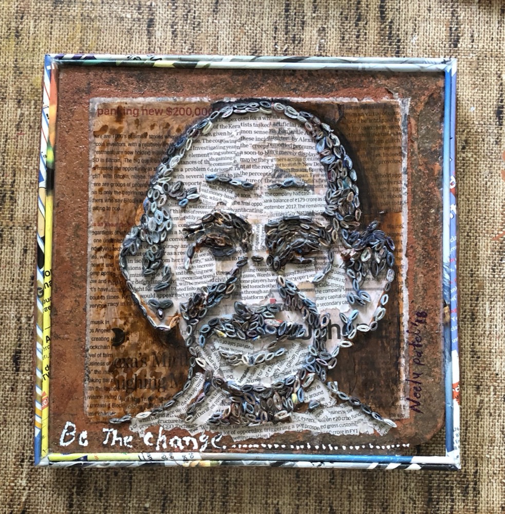 The Smiling GandhiJi Painting