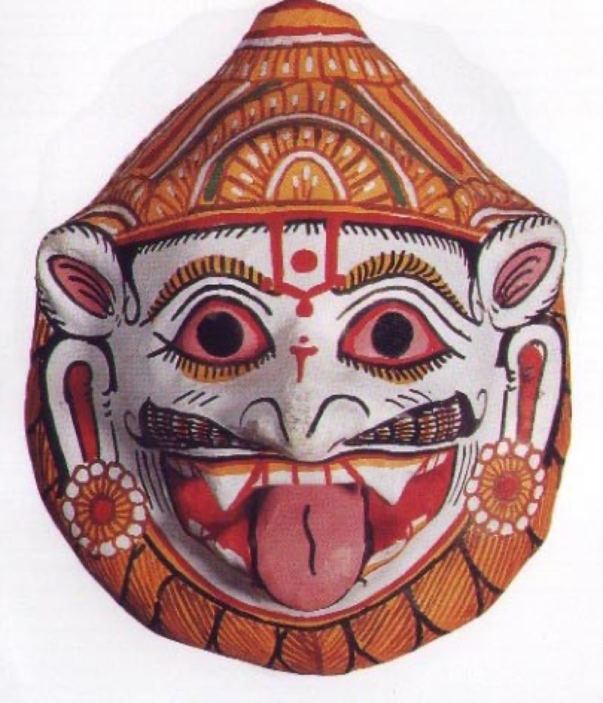 White and red mask